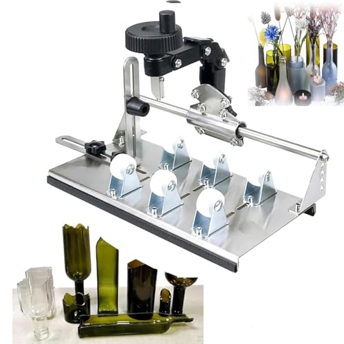 Glasflaschenschneider-Werkzeug mit 360° drehbarer Klinge, Edelstahlbasis, verschiedene Schneidformen, einfach zu bedienen für Bier, Whiskey, Wein, Champagner von Generisch