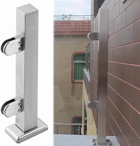 Glasgeländer-Set, vertikale Klemme für Balustrade, Glasplattenklemme für Terrasse, Haus und Terrasse, perfekt für 95 cm mittelgroße Pfosten (1 Stück) von Generisch