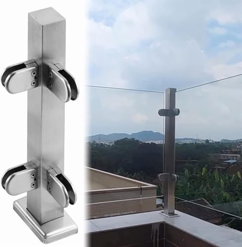 Glasgeländer-Set, vertikale Klemme für Balustrade, Glasplattenklemme für Terrasse, Haus und Terrasse, perfekt für mittelgroße Pfosten bis zu 95 cm (1 Stück) von Generisch