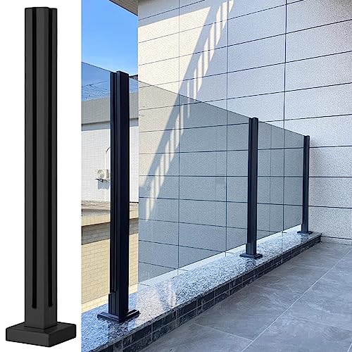Glasgeländer-Stützpfosten, komplettes Geländer-Set mit Klemmen für einfache Installation, Innen- und Außenbereich, Treppe, Terrasse, Garten, Korridor von Generisch