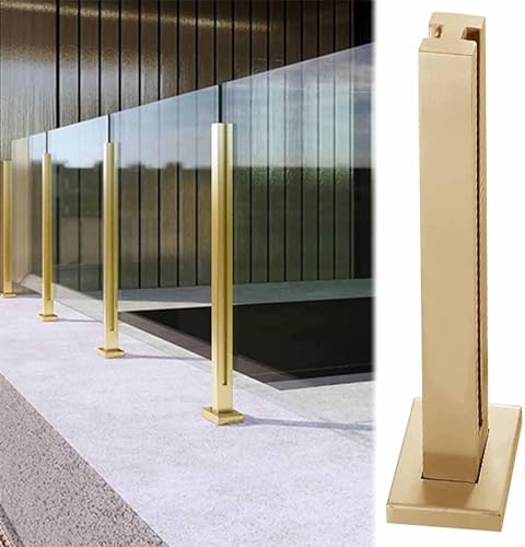 Glasgeländerpfostensystem Innen Modern Balustrade Handlauf Kit Quadratische Glasplatten Klemme für Außen Balkon und Treppengeländer von Generisch