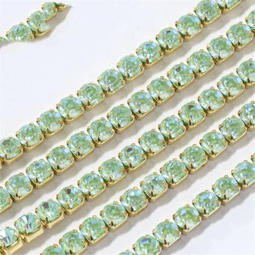 Glaskristall-Strass-Cup-Kette, zum Aufnähen, Aufkleben, Glitzer-Strasssteine für Kleidung, DIY, Bekleidungszubehör, 1 m, Peridot Mi SS8.5#1M Glaskristall-Strass-Cup-Kette, zum Aufnähen, Aufkleben, Glitzer-Strasssteine für Kleidung, DIY, Bekleidungszubehör, 1 m, Peridot Mi SS8.5#1M von Generisch