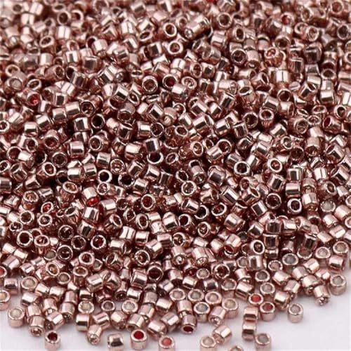 Glasperlen, 1,6 mm, metallische Bronze, lose Abstandshalter für Schmuckherstellung, DIY, Nähen, Nadelarbeiten, 0,8 mm Loch, 5 g, ca. 1000 Stück von Generisch