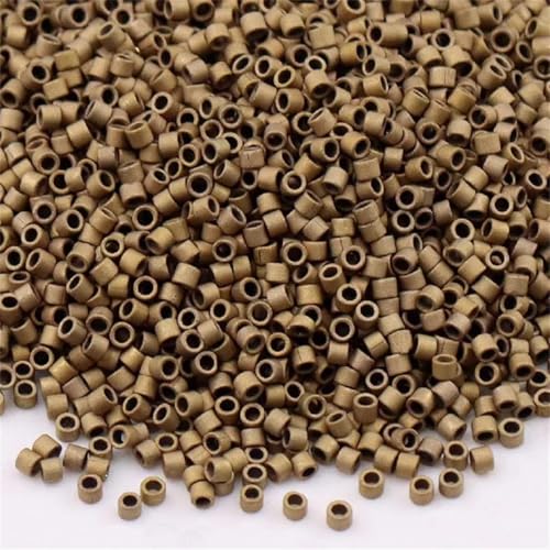 Glasperlen, 1,6 mm, metallische Bronze, lose Abstandshalter für Schmuckherstellung, DIY, Nähen, Nadelarbeiten, 0,8 mm Loch, 5 g, ca. 1000 Stück von Generisch