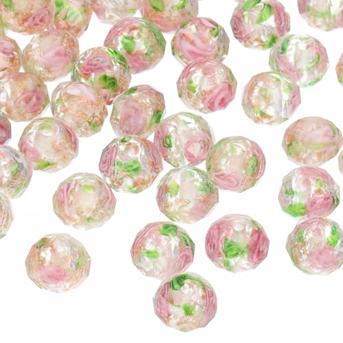 Glasperlen, 8 mm, handgefertigt, goldfarben, Sand, rund, facettiert, Abstandshalter, lose Perlen, Rondelle für Schmuckherstellung, Halsketten, Armbänder, Bastelarbeiten, transparent, 30 Stück Glasperlen, 8 mm, handgefertigt, goldfarben, Sand, rund, facettiert, Abstandshalter, lose Perlen, Rondelle für Schmuckherstellung, Halsketten, Armbänder, Bastelarbeiten, transparent, 30 Stück von Generisch