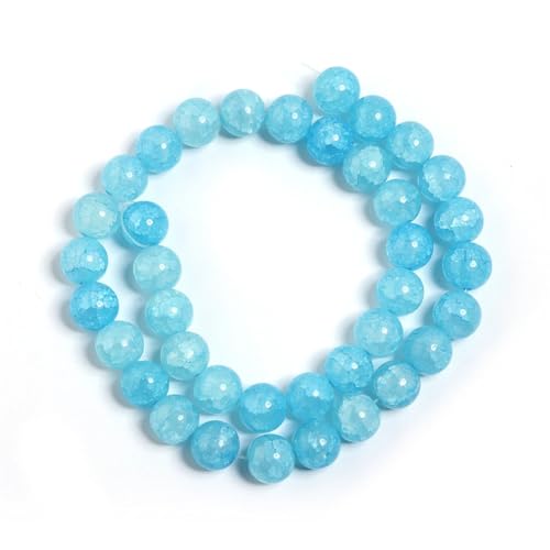 Glasperlen, fragmentierte Blumenperlen, rund, Naturstein, lose Abstandshalter, Perlen für DIY-Schmuckherstellung, Armband, Seeblau, 10 mm, 38 Stück Glasperlen, fragmentierte Blumenperlen, rund, Naturstein, lose Abstandshalter, Perlen für DIY-Schmuckherstellung, Armband, Seeblau, 10 mm, 38 Stück von Generisch