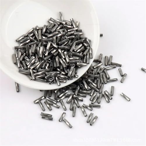 Glasperlen, spiralförmig, gedreht, lose Abstandshalter, Rocailles, für Handarbeiten, Schmuckherstellung, Kleider, Kleidung, 5 g, ca. 150 Stück, 2 x 6 mm von Generisch