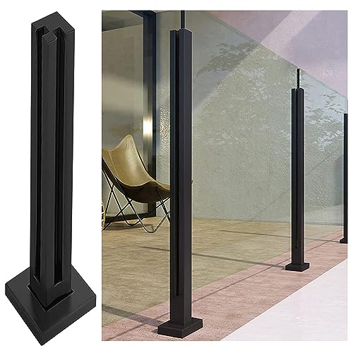 Glaszaunpfosten, Balkonglasgeländersystem mit Klemme, Innentreppen, Balustrade, Glasscheibe für den Außenbereich, mit Zapfenschlitzen und Beschlägen (Farbe: anpassbar) von Generisch