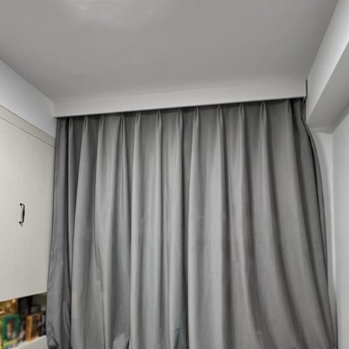 Glattes Vorhangschienen-Set mit Volant, rostfreies Design für einfache Installation, elegante Fensterdekoration, perfekt für Zuhause & Büro, verbessert die Innenästhetik von Generisch