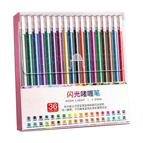 Glitzer Gel Stift Set | Glitzerstifte Für Flüssiges Schreiben | Leuchtende abriebfeste Stifte, druckmechanisches Schreibzubehör für Zeichnen, Notizen, Tagebuch und Schule Glitzer Gel Stift Set | Glitzerstifte Für Flüssiges Schreiben | Leuchtende abriebfeste Stifte, druckmechanisches Schreibzubehör für Zeichnen, Notizen, Tagebuch und Schule von Generisch