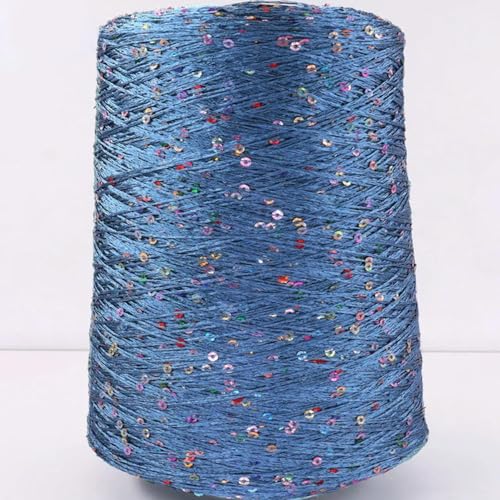 Glitzer-Häkelgarn, Pailletten-Strickgarn für Hand- und Handarbeit, 500 g, ausgefallenes Garn mit Pailletten Glitzer-Häkelgarn, Pailletten-Strickgarn für Hand- und Handarbeit, 500 g, ausgefallenes Garn mit Pailletten von Generisch