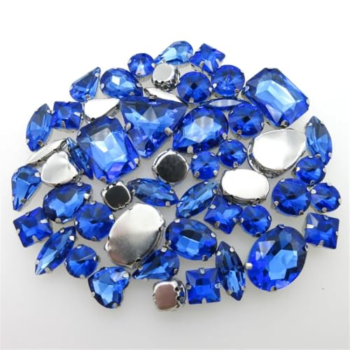 Glitzerkristalle zum Aufnähen, flache Rückseite, für Hochzeitskleid, Kleidung, Schuhe, Taschen, Bastelarbeiten, 50 Stück Glitzerkristalle zum Aufnähen, flache Rückseite, für Hochzeitskleid, Kleidung, Schuhe, Taschen, Bastelarbeiten, 50 Stück von Generisch