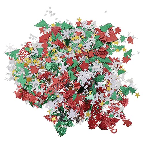Glitzernde Weihnachtsbaum-Schneeflocken-Konfetti-Pailletten, DIY, Neujahr, Zuhause, Hochzeit, Geburtstag, Dekorationen, Veranstaltungsplaner, Organizer, Tasche (Rot, A) von Generisch