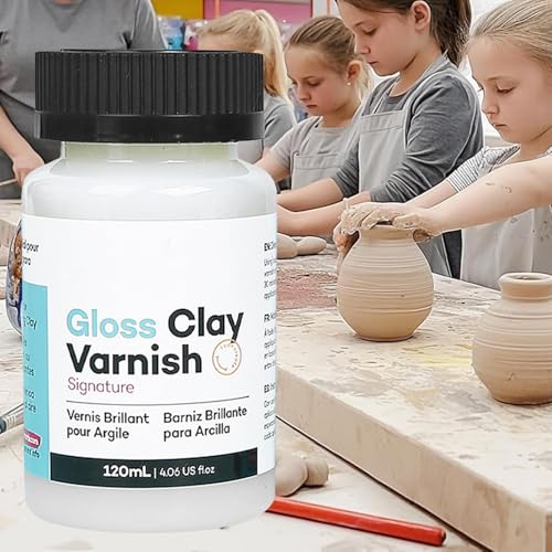 Gloss Finish Glasur Für Ton, Tonlack Zum Lufttrocknenden Ton, 120 Ml Lufttrocknender Ton Glasur, Ton Glasur Ohne Brennen Wasserdicht, Glanz Matt Beenden Lufttrocknender Ton Glasur von Generisch