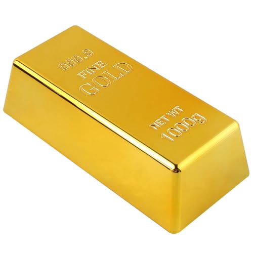 Gold Brick - Gold Bar Toy | Mini gefälschter Goldener Ziegel, Pirate Party Requisite Dekorationen für Handwerk, Brick Bullion Movie Requene Neuheit Geschenkwitz für die Heimdekoration von Generisch