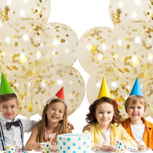 Gold-Konfetti-Luftballons,Gold-Konfetti-Latex-Luftballons,Latex-Partyballon 100 Stück 12 Zoll Konfetti-Ballons | Transparenter mehrfarbiger Paillettenballon mit goldener Papierpartydekoration zum Gebu Gold-Konfetti-Luftballons,Gold-Konfetti-Latex-Luftballons,Latex-Partyballon 100 Stück 12 Zoll Konfetti-Ballons | Transparenter mehrfarbiger Paillettenballon mit goldener Papierpartydekoration zum Gebu von Generisch