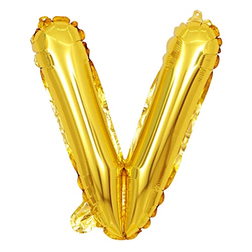 Goldene Buchstaben Hochzeit Geburtstag Dekorationen Banner Gold Buchstaben Party Set Dekorationen für Kinder (V, Einheitsgröße) von Generisch