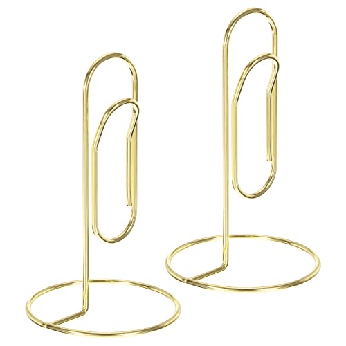 Goldene Tischkartenhalter – elegante Memo-Clip-Ständer für Tischnummern, Fotos und Notizen – vielseitiger Büroklammer-Halter für Hochzeiten und Veranstaltungen, 2 Stück von Generisch