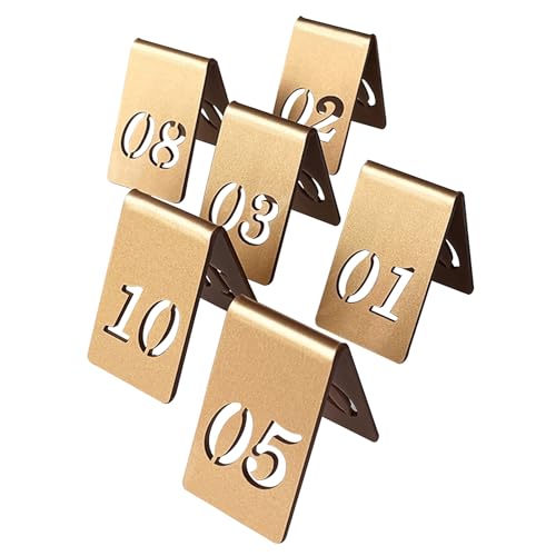Goldene Tischnummern 1-100, doppelseitig, Acryl, Zelt-Stil, wiederverwendbare Beschilderung für Restaurants, Hochzeiten, Cafés, Partys und Bankette, leicht zu reinigen und elegant von Generisch