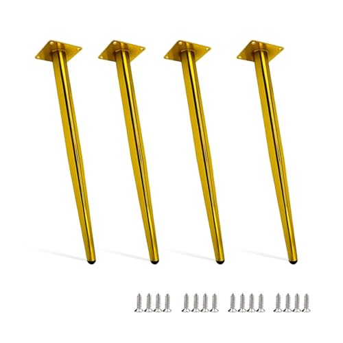 Goldene verstellbare Metall-Möbelbeine – Set mit 4 Ersatzbeinen für Sofa, Schrank, Stuhl, Kommode, Bett, Schreibtisch – 20 cm Höhe – stilvolles und stabiles Bein Upgrade für Wohnmöbel Goldene verstellbare Metall-Möbelbeine – Set mit 4 Ersatzbeinen für Sofa, Schrank, Stuhl, Kommode, Bett, Schreibtisch – 20 cm Höhe – stilvolles und stabiles Bein Upgrade für Wohnmöbel von Generisch