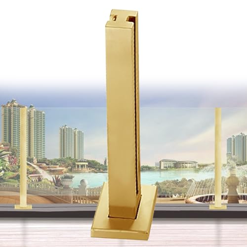 Goldenes Glasgeländersystem – Balustrade für Wohn- und Gewerbe mit Klemmen und Verbindern, elegante Goldpfosten für stilvolle Veranda-Zäune und Decks von Generisch