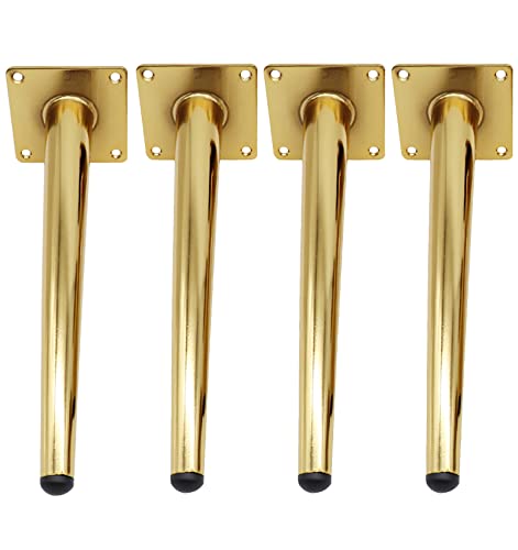 Goldfarbene Metall-Möbelbeine, 70,1 cm, vertikale Beine für Sofas, Schreibtische, Schränke und Hocker, stilvolle Ersatzfüße für Heimdekoration und DIY-Projekte, 4 Stück von Generisch