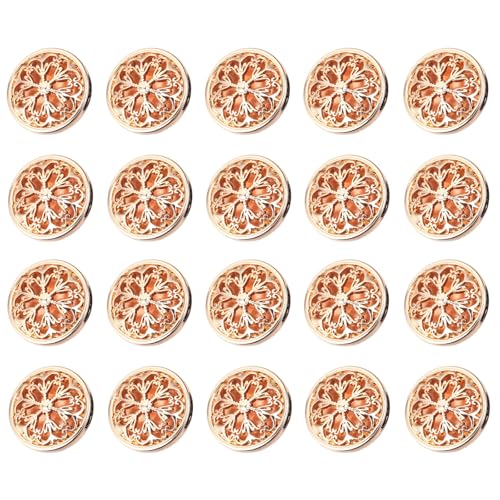 Goldfarbene Nähknöpfe, Vintage-Knöpfe, Metallknöpfe mit komplexen Designs, klassisches rundes Design für Jacken und Mäntel, 20 Stück, Orange von Generisch