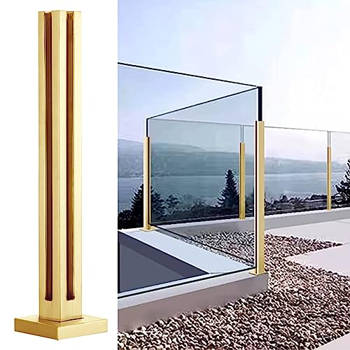 Goldfarbenes Glasgeländer für Balkon und Terrasse, Edelstahl-Klemm-Set, Innen-/Außen-Leitplanke, langlebiges Zaunsystem mit Eckpfosten, modernes Design für Sicherheit und Stil Goldfarbenes Glasgeländer für Balkon und Terrasse, Edelstahl-Klemm-Set, Innen-/Außen-Leitplanke, langlebiges Zaunsystem mit Eckpfosten, modernes Design für Sicherheit und Stil von Generisch