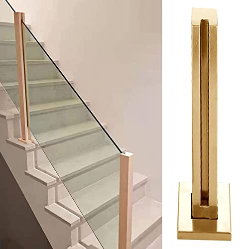 Goldfarbenes Glasgeländerpfosten-Set für Außentreppe und Innentreppe, Edelstahl-Balustraden-System mit Klemme, 85,1 cm Höhe, Schutzleiste für sichere Trennwand Goldfarbenes Glasgeländerpfosten-Set für Außentreppe und Innentreppe, Edelstahl-Balustraden-System mit Klemme, 85,1 cm Höhe, Schutzleiste für sichere Trennwand von Generisch