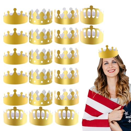Goldfolienkarten Der Kronen des Goldenen Königs - Einstellbares Geburtstagskranzpapier, Goldener Kronenhut, Partyhüte | 20 Stück Golden Royal Crowns | Goldene Papierkronen | Hüte für Goldfolienkarten Der Kronen des Goldenen Königs - Einstellbares Geburtstagskranzpapier, Goldener Kronenhut, Partyhüte | 20 Stück Golden Royal Crowns | Goldene Papierkronen | Hüte für von Generisch