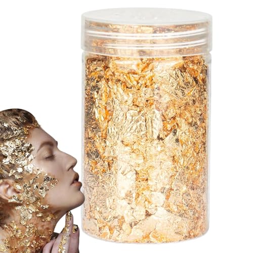 Goldfolienstücke zum Basteln, Metallblätter, Kunsthandwerk Gold, 10 g Packung, dekorative Goldfolie für Harzschmuckherstellung, Malerei, Schleim, Nägel Goldfolienstücke zum Basteln, Metallblätter, Kunsthandwerk Gold, 10 g Packung, dekorative Goldfolie für Harzschmuckherstellung, Malerei, Schleim, Nägel von Generisch