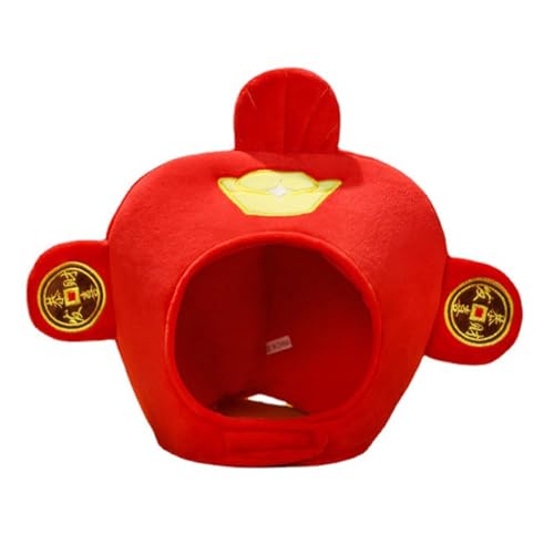 Gott des Reichtums Hut, Plüsch Foto Prop Caps, Gott des Glücks Hut, Festival Kopfbedeckung Zubehör, Neujahr Kopfbedeckung, Festlicher Gott des Reichtums Design, weicher und bequemer Plüschstoff für Gott des Reichtums Hut, Plüsch Foto Prop Caps, Gott des Glücks Hut, Festival Kopfbedeckung Zubehör, Neujahr Kopfbedeckung, Festlicher Gott des Reichtums Design, weicher und bequemer Plüschstoff für von Generisch