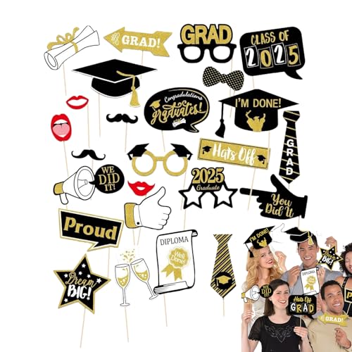 Graduation Deko 2025, 25 Stück Abschlussfeier Foto Requisiten, Abschlussfeiern Photo Booth Props, Fotobox Accessoires Für Abschluss, Graduation Fotorequisiten, 2025 Abschluss Deko Graduation Deko 2025, 25 Stück Abschlussfeier Foto Requisiten, Abschlussfeiern Photo Booth Props, Fotobox Accessoires Für Abschluss, Graduation Fotorequisiten, 2025 Abschluss Deko von Generisch