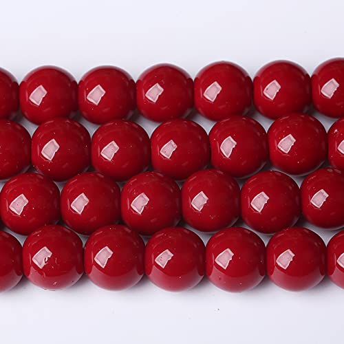 Granatapfel-rote Glasperlen, natürlich, rund, lose Kristalle, zur Schmuckherstellung, 1 Strang, 38,1 cm, 12 mm, Granatapfel-rotes Glas, 12 mm, 32 Stück Granatapfel-rote Glasperlen, natürlich, rund, lose Kristalle, zur Schmuckherstellung, 1 Strang, 38,1 cm, 12 mm, Granatapfel-rotes Glas, 12 mm, 32 Stück von Generisch