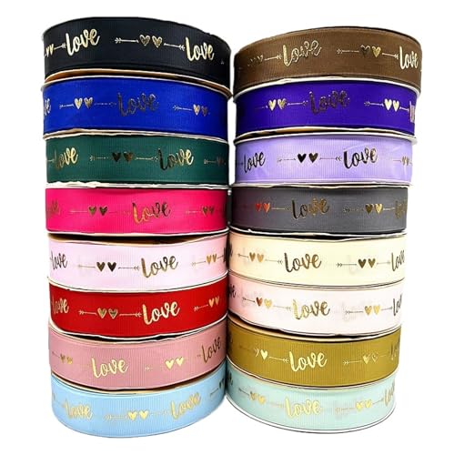Größe 5 25mm Band Druck LOVE Band Hochzeit Weihnachtsdekoration(Dark purple) von Generisch