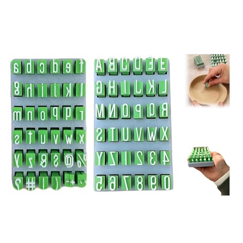 Groß- und Kleinbuchstaben-Alphabet-Stempel-Set, Alphabet-Stempel-Set für Töpferei, handgefertigte Alphabet-Form, Polymer-Ton-Stempel für Keramik, Keramik und Handwerk, kreatives Geschenk für Künstler von Generisch