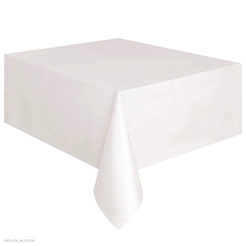 Große Kunststoff-Tischdecke, rechteckig, sauber, Küche, Esszimmer und Bar, Tischdecke, Thanksgiving-Thema (Weiß, Einheitsgröße) von Generisch