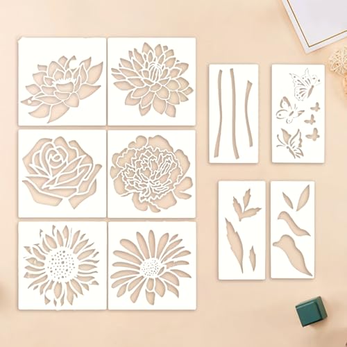 Große Schablonen, wiederverwendbare Schablonen, einfache Reinigung, flexibles Material, scharfe Linien, Schichtwerkzeug, Blumenmuster, Schichtvorlagen für Zaun, Wand, Garten, Outdoor, Kunsthandwerk Große Schablonen, wiederverwendbare Schablonen, einfache Reinigung, flexibles Material, scharfe Linien, Schichtwerkzeug, Blumenmuster, Schichtvorlagen für Zaun, Wand, Garten, Outdoor, Kunsthandwerk von Generisch