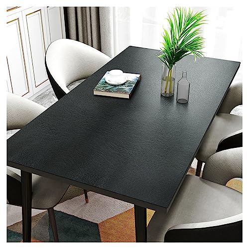 Große rechteckige schwarze Kunstleder-Tischdecke – wasserdicht, öldicht, hitzebeständig, abwischbar, Vinyl-Tischschutzunterlage (85 x 135 cm, 2 mm dick) für Esstisch von Generisch