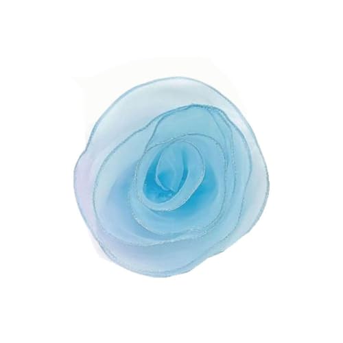 Großer Organza-Blumenaufnäher, mehrschichtige 3D-Netzrose, Kleidungsaufnäher, künstliche Brustblume, Brosche, Kleid, Kleidung, Applikationen (17 cm, blau) von Generisch
