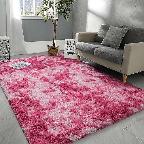 Großer Teppich für Wohnzimmer, superweich, flauschig, batikfarben, Zottelteppich, moderner flauschiger Teppich für Kinderzimmer, Schlafzimmer, Heimdekoration, gemütlicher Innenboden Großer Teppich für Wohnzimmer, superweich, flauschig, batikfarben, Zottelteppich, moderner flauschiger Teppich für Kinderzimmer, Schlafzimmer, Heimdekoration, gemütlicher Innenboden von Generisch