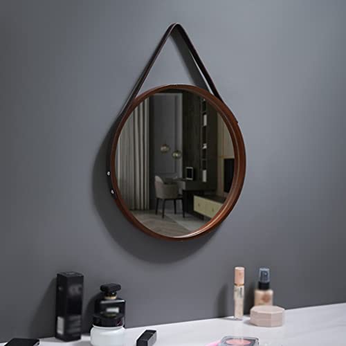 Großer runder Wandspiegel – Metallrahmen mit Lederband, perfekt für Badezimmer, Schlafzimmer, Eingangsbereich und Ankleidezimmer, Hängedekoration Großer runder Wandspiegel – Metallrahmen mit Lederband, perfekt für Badezimmer, Schlafzimmer, Eingangsbereich und Ankleidezimmer, Hängedekoration von Generisch