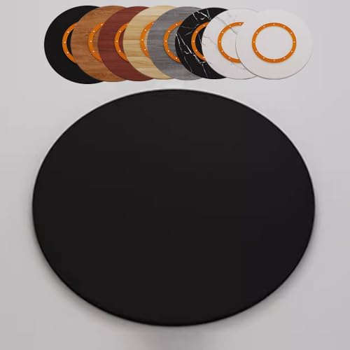 Großes Serviertablett aus Holz, 95 cm, leise, drehbar, für Esstisch, Küche und Unterhaltung, schwarzes Finish, ideal für Familienfeiern und Partys von Generisch