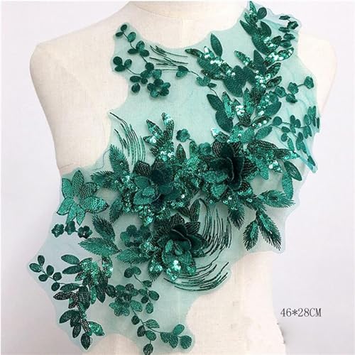 Grüne Spitze Stoff Kleid Applikation Bluse Nähen Borten DIY Ausschnitt Kragen Kostüm Dekoration Zubehör (Farbe: Stil 29, Größe: 1 Stück) von Generisch