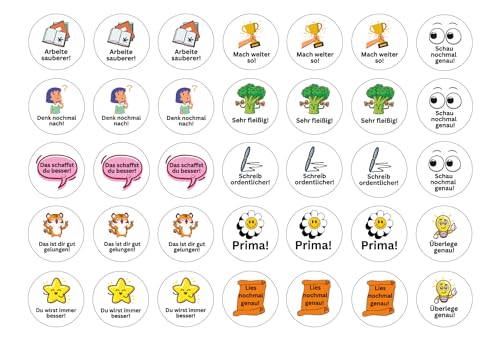 Grundschulsticker / 12 Motive / 210 Sticker insgesamt/Grundschul Sticker/Sticker für die Grundschule/Lehrergeschenk von Generisch