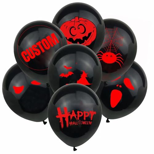 Gruselige Halloween-Luftballons, 30,5 cm, personalisierbar, blutige Luftballons, Augenblutspritzer, Dekorationen, Horror, 30,5 cm, Zombie-Latex, für Vampir-Spukparty (500) von Generisch