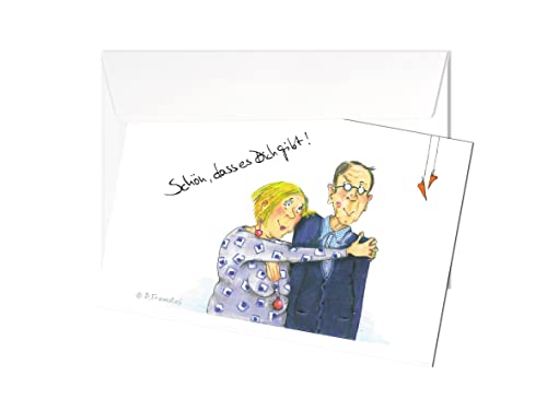 Grußkarte | Schön, dass es Dich gibt! | Mann und Frau | Postkarte Klappkarte Karte mit Briefumschlag | Künstlerin: Barbara Freundlieb von Generisch