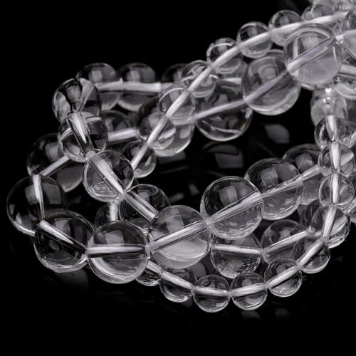 Gu-k6484 natürliche Kristallperlen zur Schmuckherstellung, 8 mm, klarer Quarz, poliert, glatt, rund, Edelsteinperlen für Armband, Halskette, 38,1 cm Gu-k6484 natürliche Kristallperlen zur Schmuckherstellung, 8 mm, klarer Quarz, poliert, glatt, rund, Edelsteinperlen für Armband, Halskette, 38,1 cm von Generisch