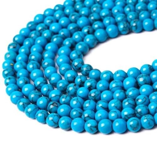 Gu-k6605 blaue türkisfarbene Perlen zur Schmuckherstellung, 8 mm, blaue Türkis, lose Edelsteinperlen, 108 Stück Gu-k6605 blaue türkisfarbene Perlen zur Schmuckherstellung, 8 mm, blaue Türkis, lose Edelsteinperlen, 108 Stück von Generisch