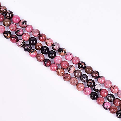 Gu-k6898 Natursteinperlen, Kristallperlen für Schmuckherstellung, DIY, handgemachtes Handwerk (8 mm, Rhodonit-Edelstein) von Generisch